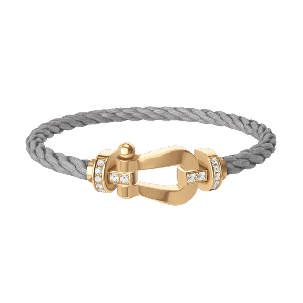 Force 10 Large Yellow Gold and Diamond Pav&eacute; Cable Bracelet